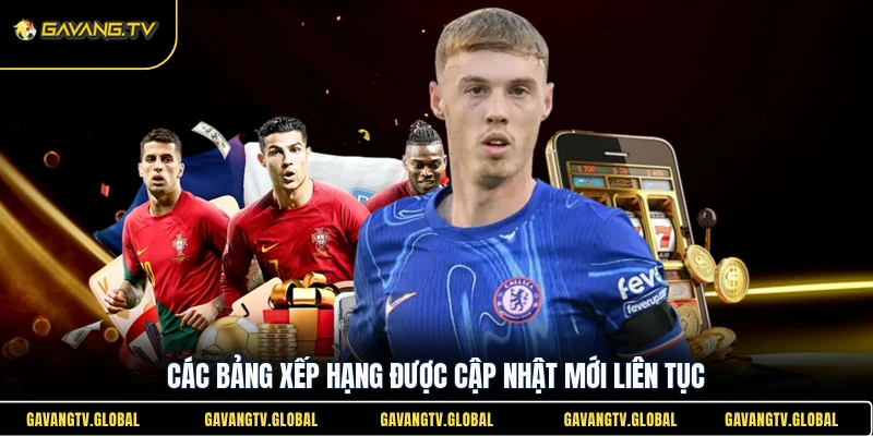 Các bảng xếp hạng được cập nhật mới liên tục